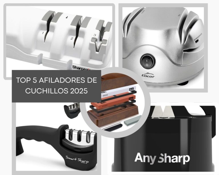 "Top 5 mejores afiladores de cuchillos en 2025: SHAN ZU, AnySharp, Sharpeak 198, Lantana, Lacor"