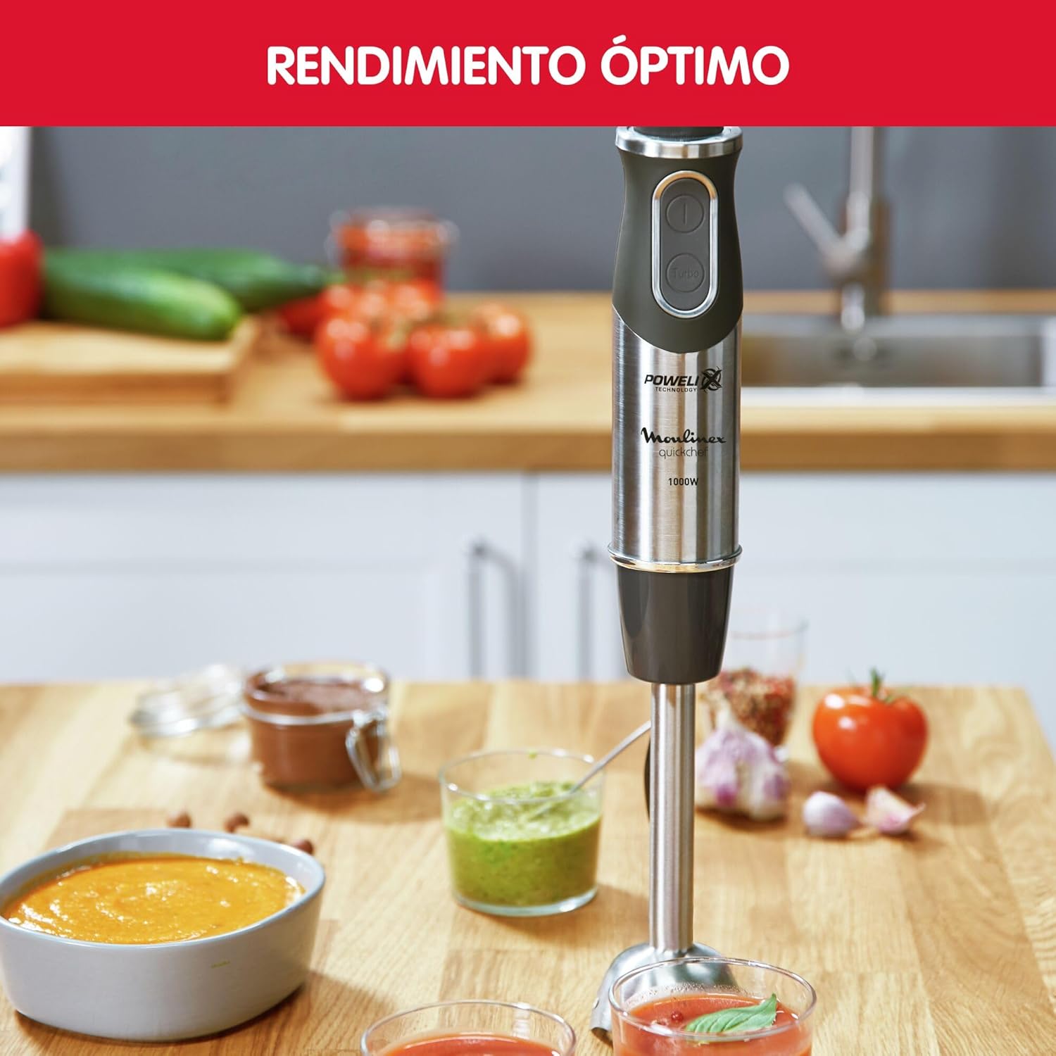 Batidora de mano Moulinex QuickChef  1000 W: !Potencia, versatilidad y calidad en tu cocina.